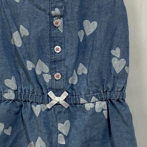 Carter's ❤️ Girl Blue 100% Cotton Button Front Dress Size 12 Months (PRE-LOVED) - Picture 3 of 6